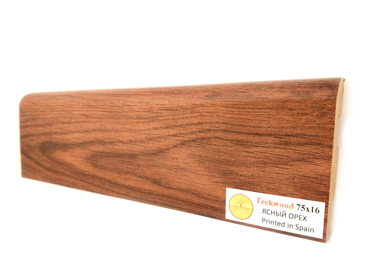 Плинтус МДФ ламинированный TeckWood Ясный орех 2150×75×16